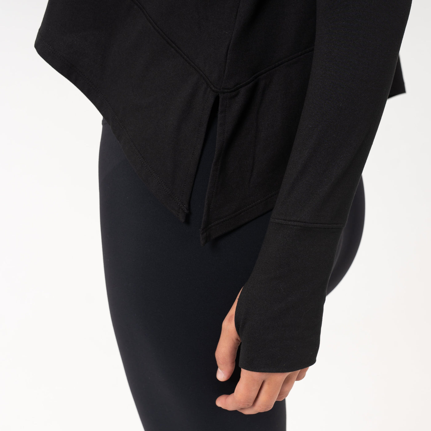Drift Long Sleeve Flowy Tee | Solid - Midnight Black