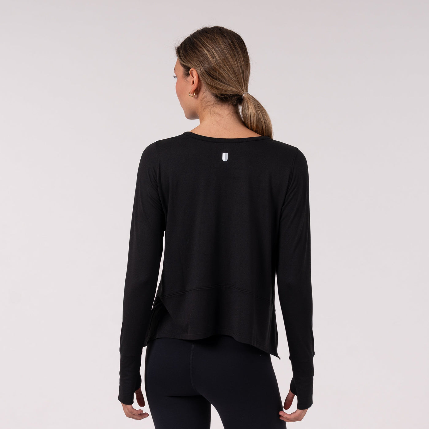Drift Long Sleeve Flowy Tee | Solid - Midnight Black