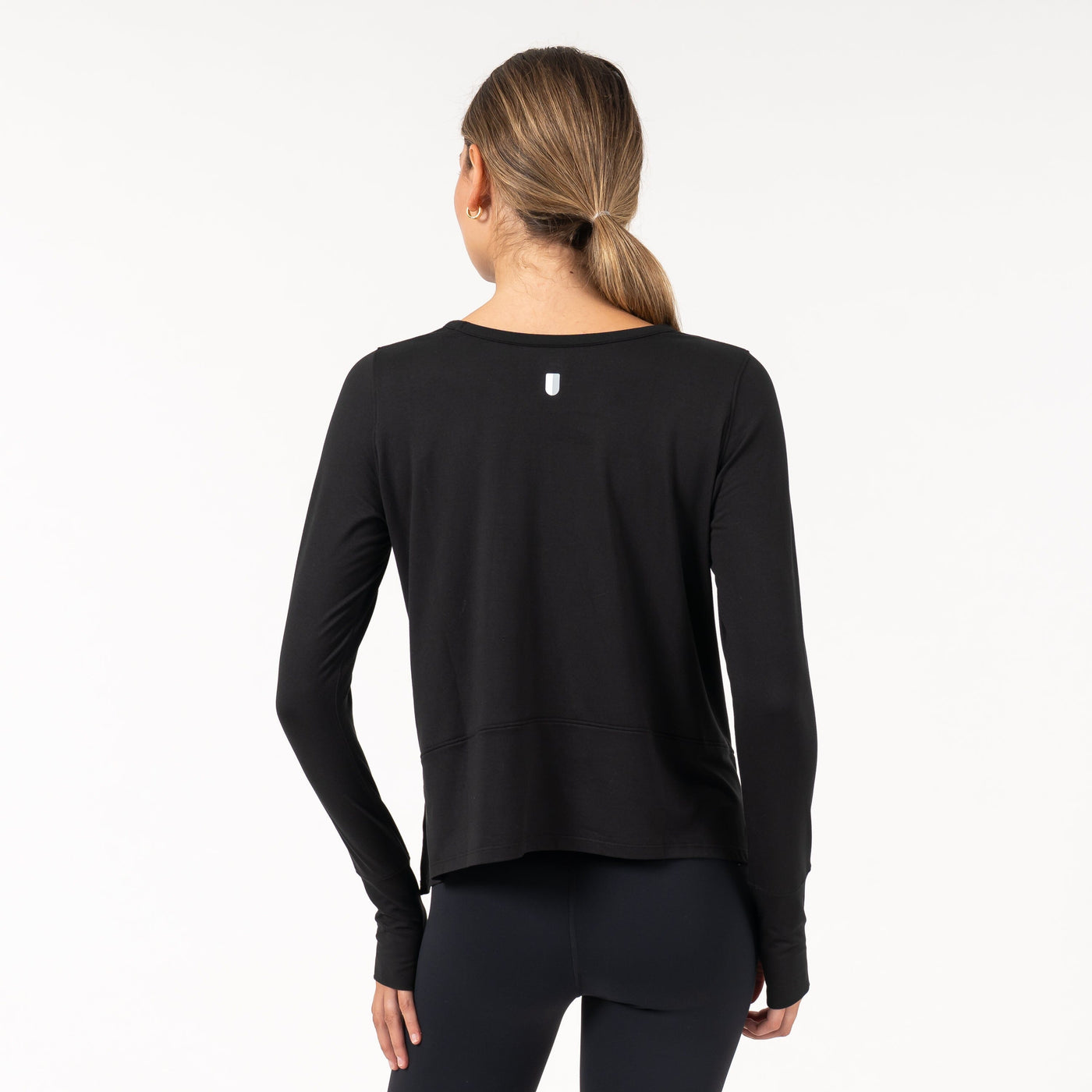 Drift Long Sleeve Flowy Tee | Solid - Midnight Black