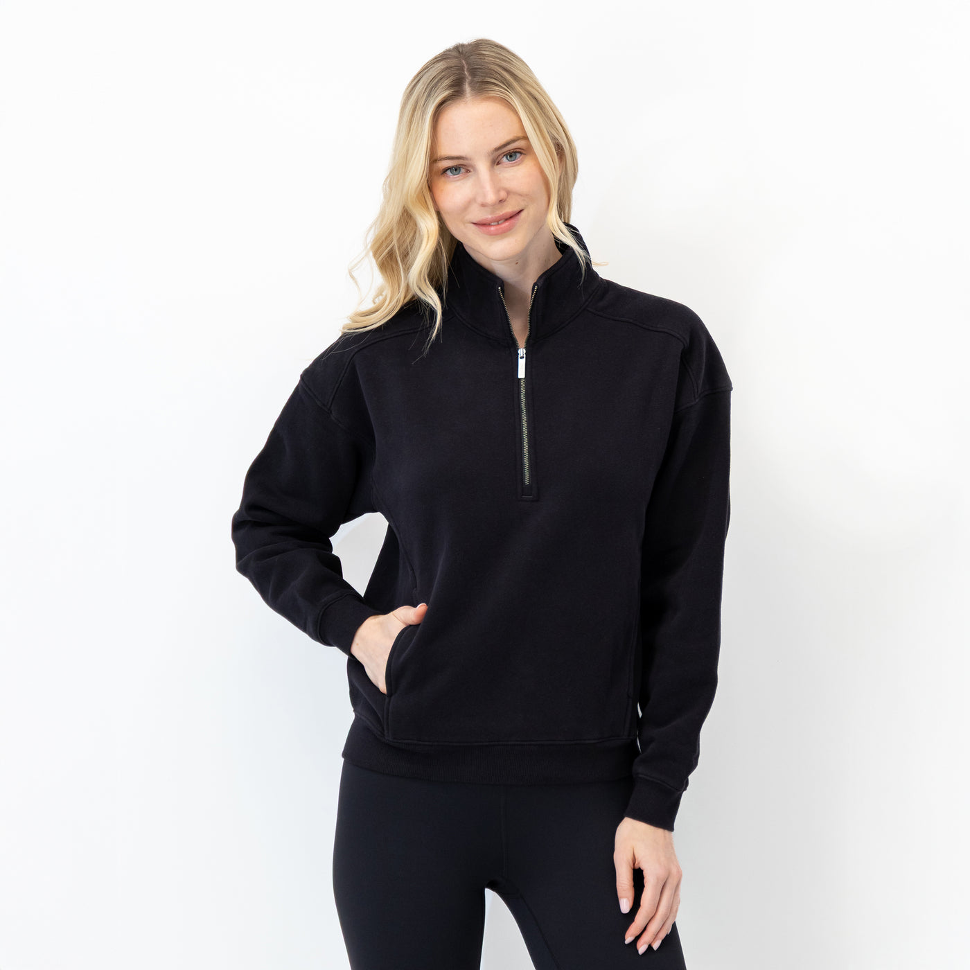 Serenity Half-Zip | Solid - Midnight Black