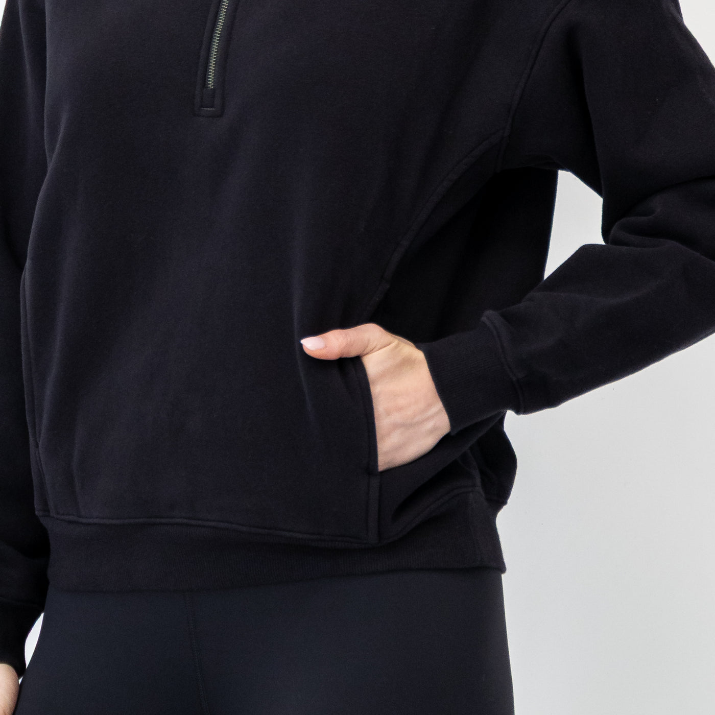 Serenity Half-Zip | Solid - Midnight Black