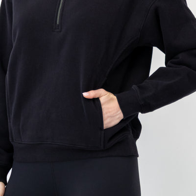 Serenity Half-Zip | Solid - Midnight Black