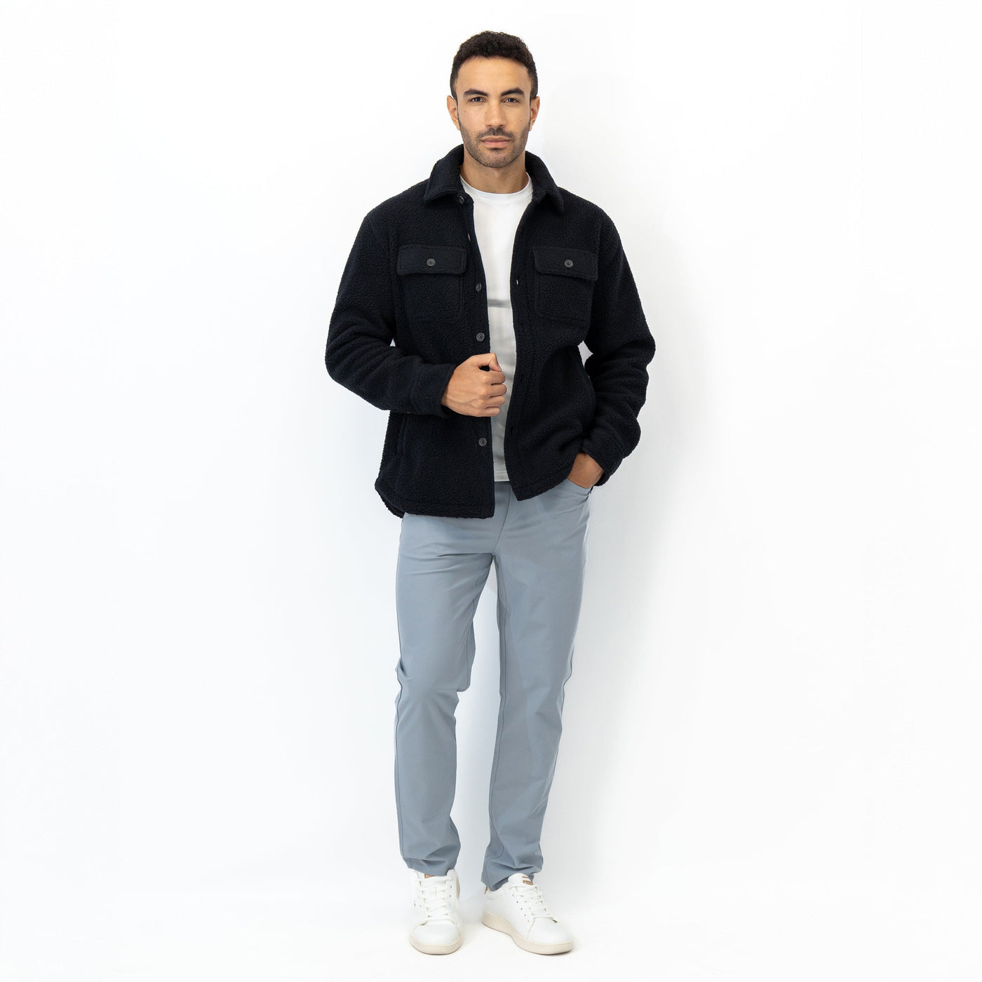 Summit Fleece Shirt Jacket | Solid - Midnight Black
