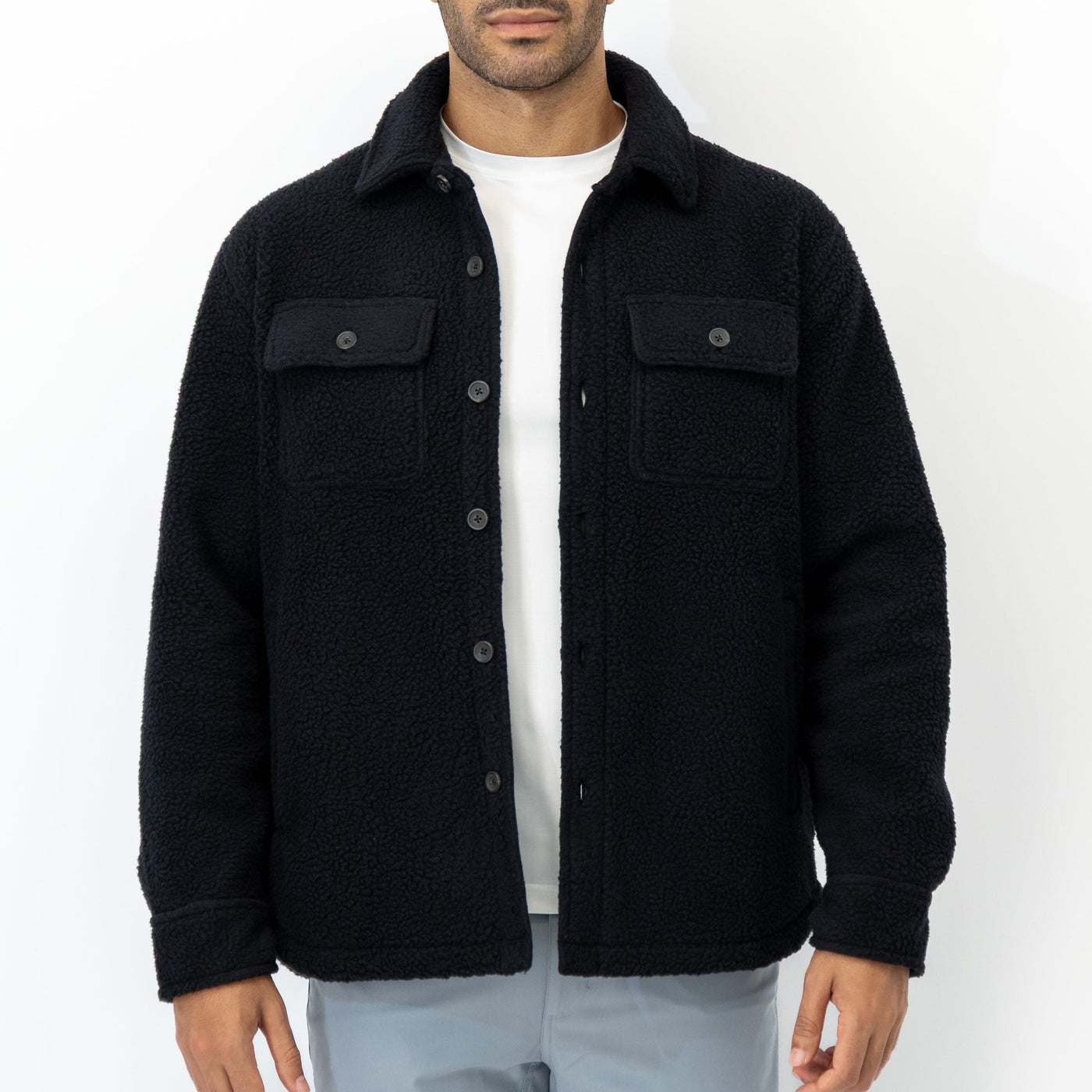 Summit Fleece Shirt Jacket | Solid - Midnight Black