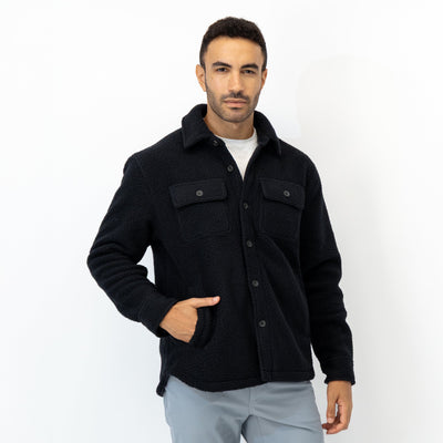 Summit Fleece Shirt Jacket | Solid - Midnight Black
