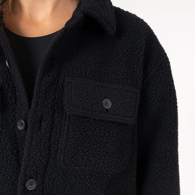Summit Fleece Shirt Jacket | Solid - Midnight Black (Women)