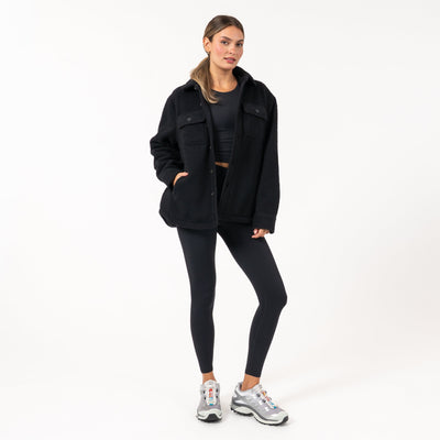 Summit Fleece Shirt Jacket | Solid - Midnight Black (Women)