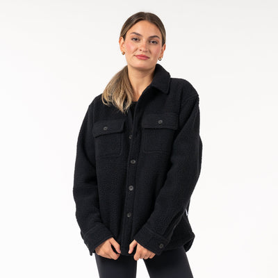 Summit Fleece Shirt Jacket | Solid - Midnight Black (Women)