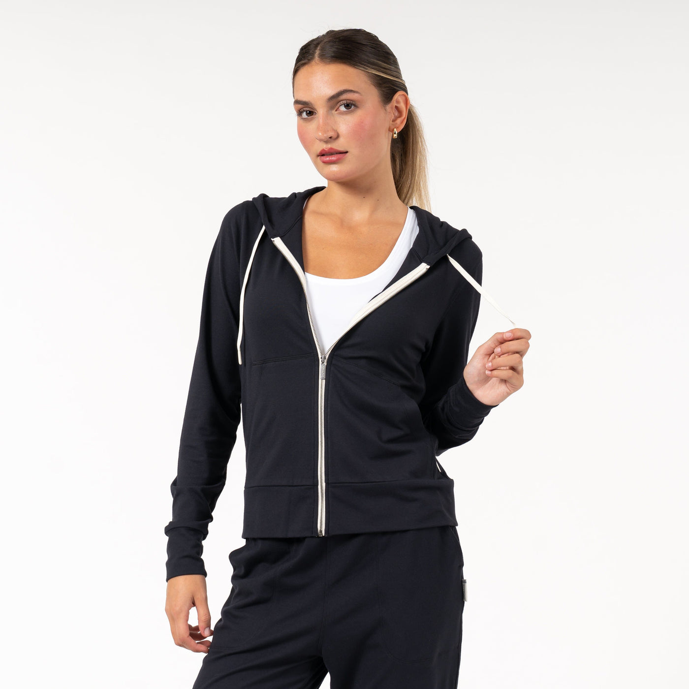 Tempo Full-Zip Hoodie | Solid - Midnight Black