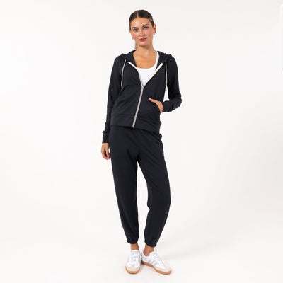 Tempo Full-Zip Hoodie | Solid - Midnight Black