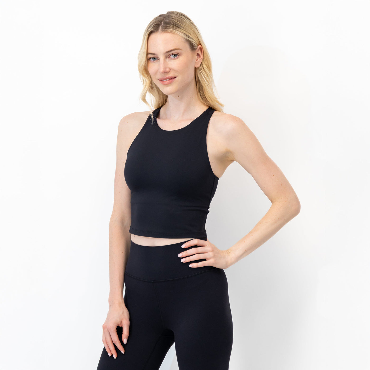 Vista Crop Tank | Solid - Midnight Black