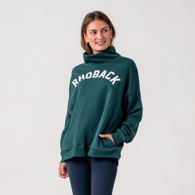 Bedford Oversized Mockneck | Solid - Ponderosa Green - Wordmark