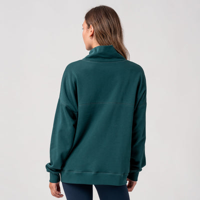 Bedford Oversized Mockneck | Solid - Ponderosa Green - Wordmark