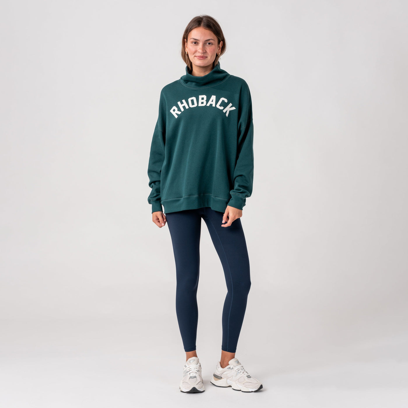 Bedford Oversized Mockneck | Solid - Ponderosa Green - Wordmark