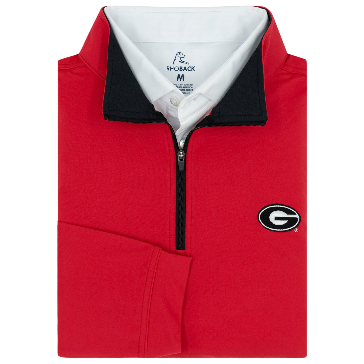 Solid Collegiate Q-Zip - Georgia | Solid - Roar Red - Georgia - 1