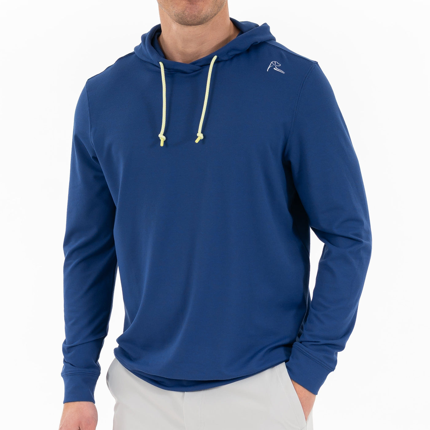 Hesi Performance Hoodie | Solid - Shoal Blue - Lemon Lime