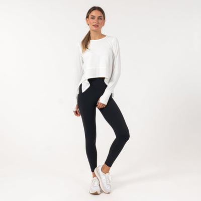 Drift Long Sleeve Flowy Tee | Solid - White