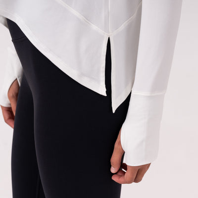 Drift Long Sleeve Flowy Tee | Solid - White