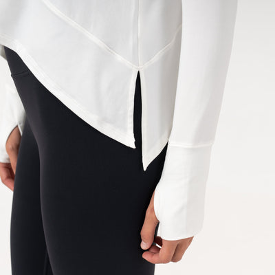 Drift Long Sleeve Flowy Tee | Solid - White