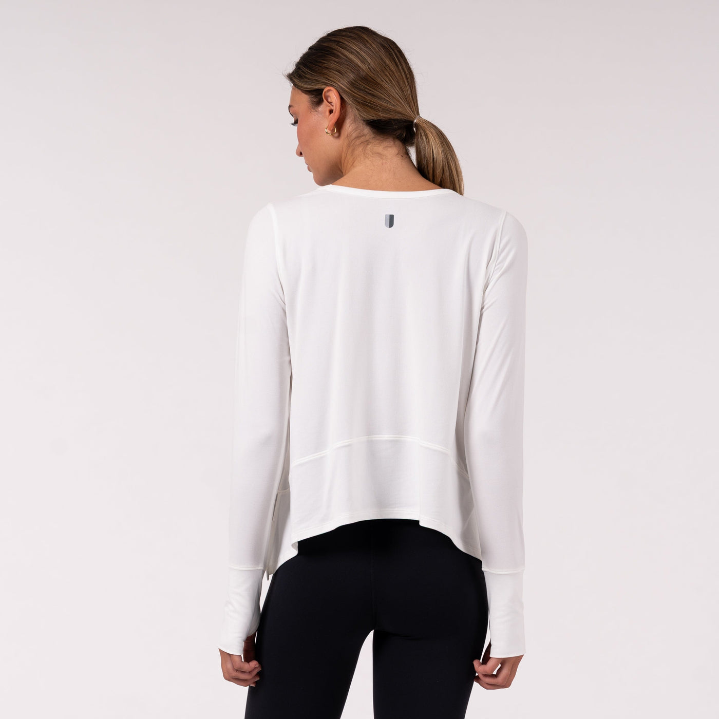 Drift Long Sleeve Flowy Tee | Solid - White