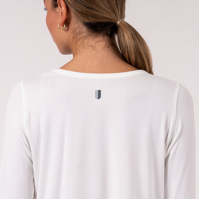 Drift Long Sleeve Flowy Tee | Solid - White