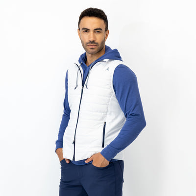 Fulton Performance Vest | Solid - White/Fleet Navy - USA