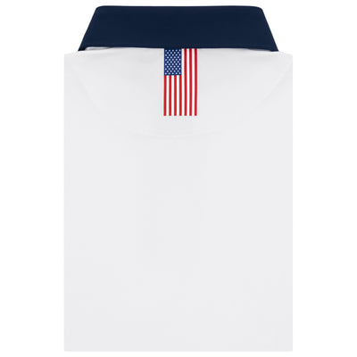 Solid - USA | Performance Polo | Solid - White/Fleet Navy - USA
