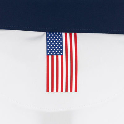 Solid - USA | Performance Polo | Solid - White/Fleet Navy - USA