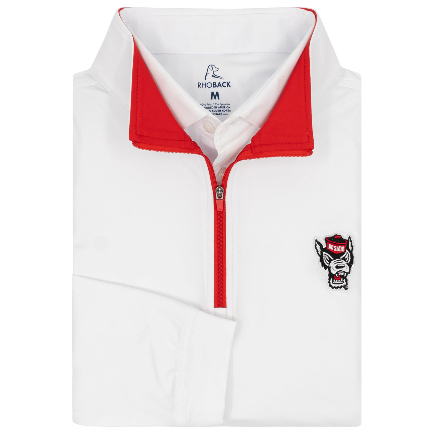 Solid Collegiate Q-Zip - NC State | Solid - White - NC State - 1