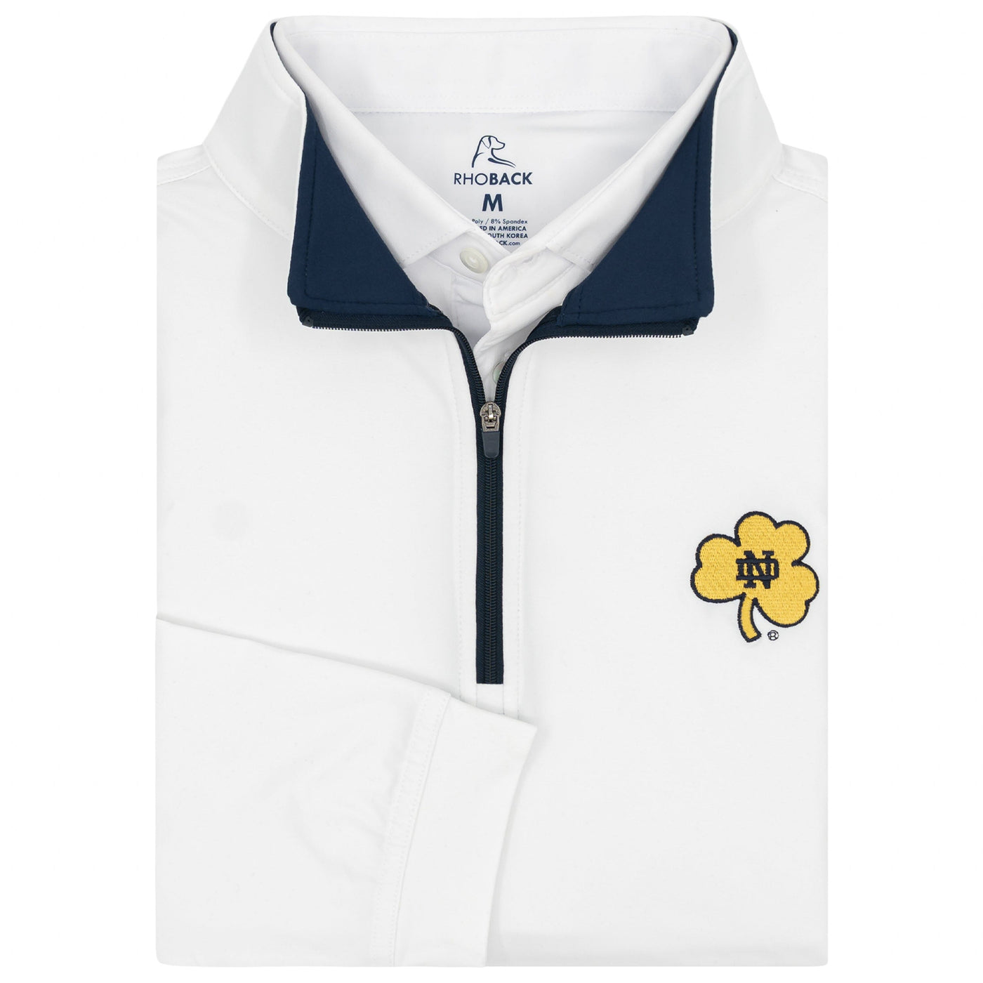 Solid Collegiate Q-Zip - Notre Dame | Solid - White - Notre Dame - 2