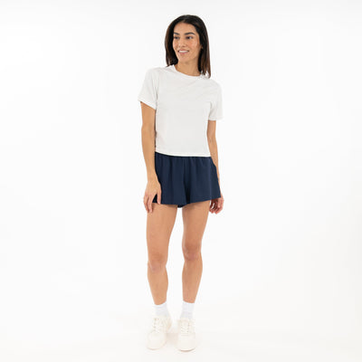 Drift Performance Crop Tee | Solid - White