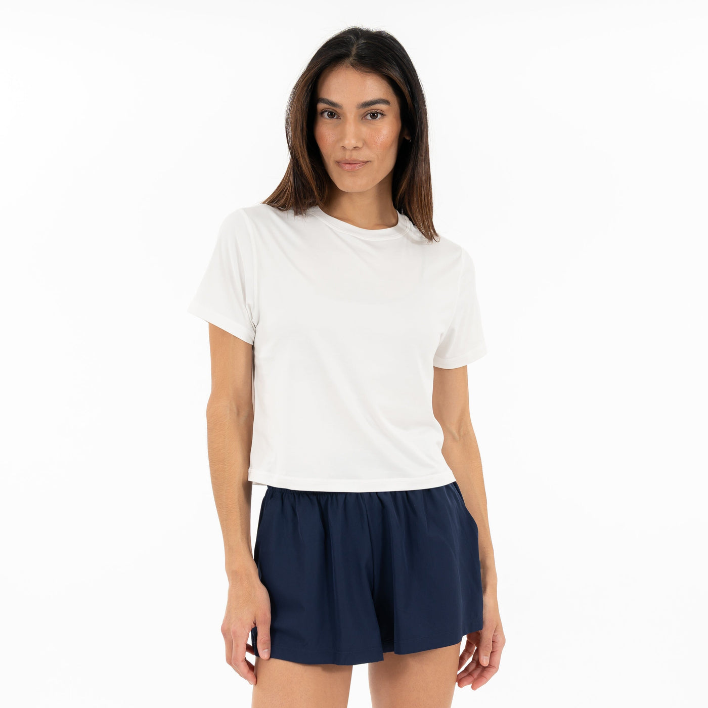 Drift Performance Crop Tee | Solid - White