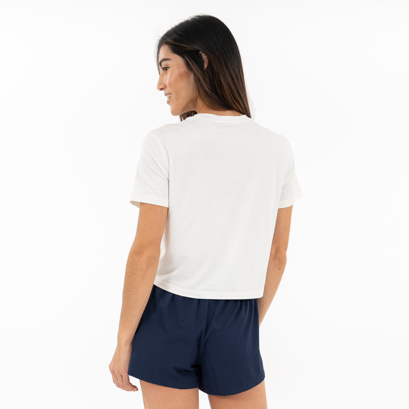 Drift Performance Crop Tee | Solid - White