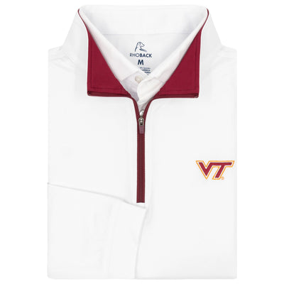 Solid Collegiate Q-Zip - Virginia Tech | Solid - White - VT - 1