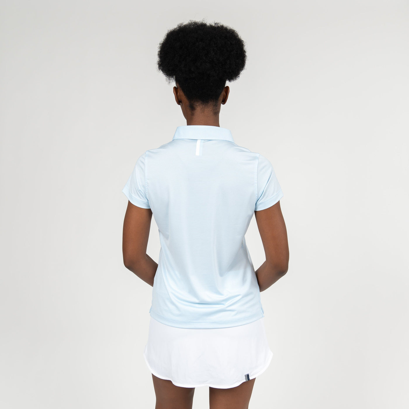 Crispy Stripe Performance Polo | The Crispy Stripe - Pale Blue/White