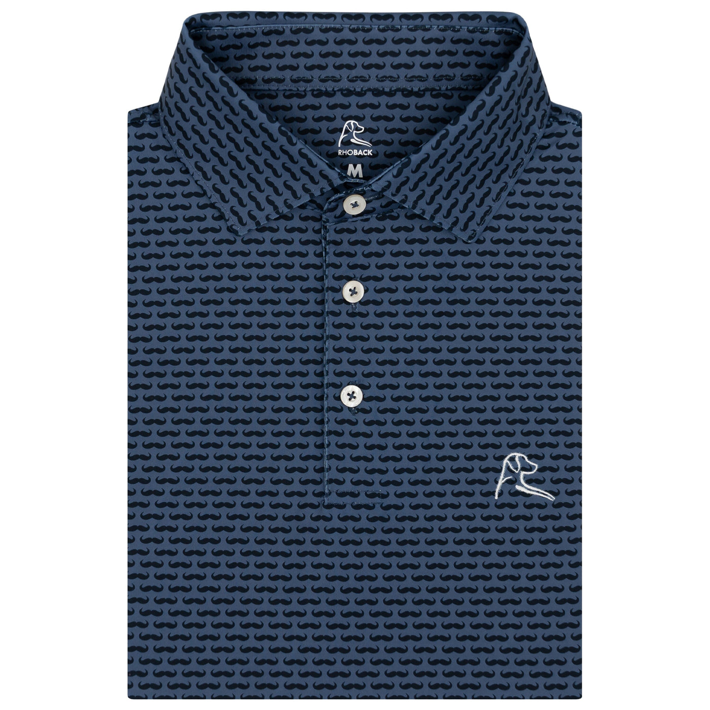 The Stache 2.0 | Performance Polo | The Stache 2.0 - Slate Blue/Fleet Navy