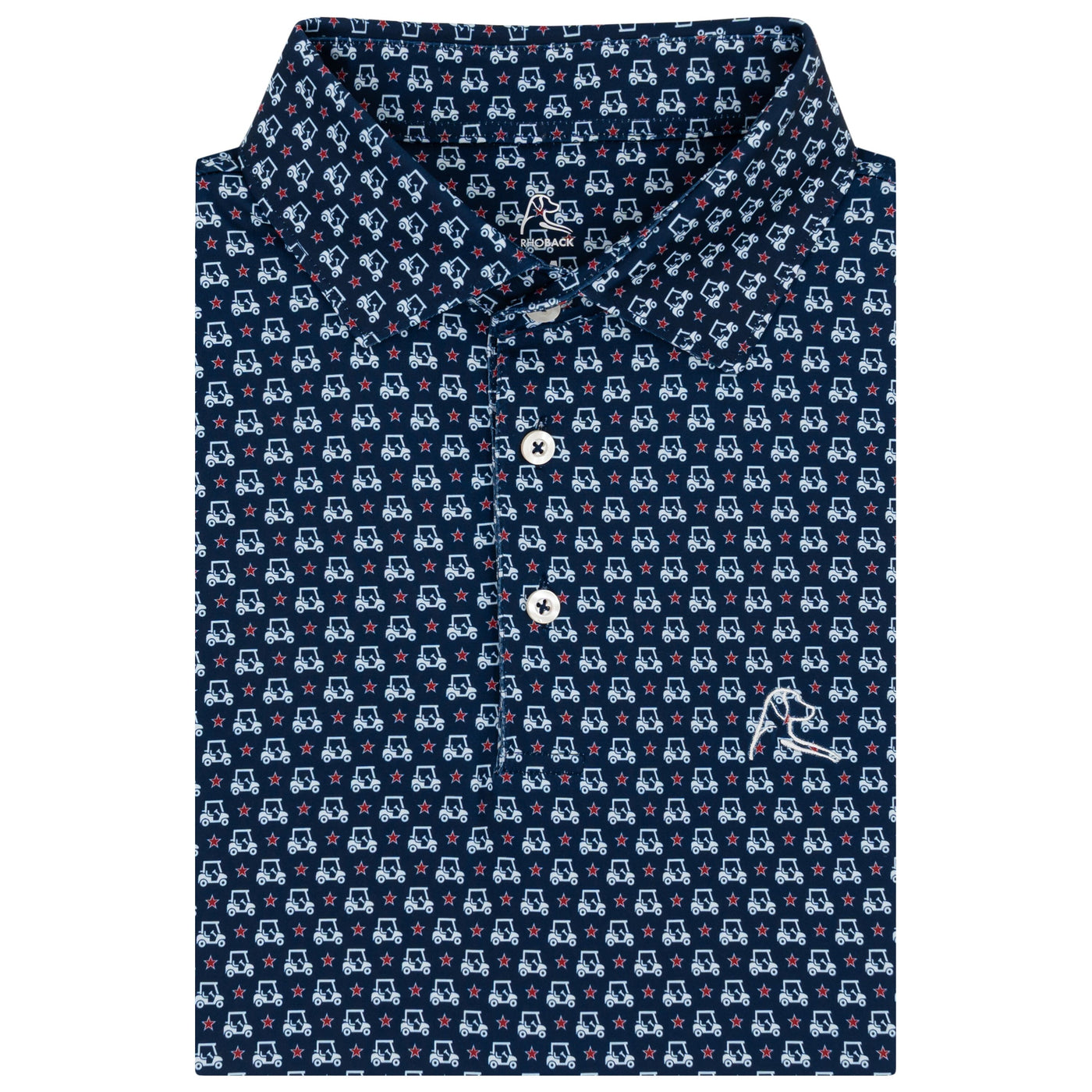 The Stars & Carts | Performance Polo | The Stars & Carts - Fleet Navy/White - USA
