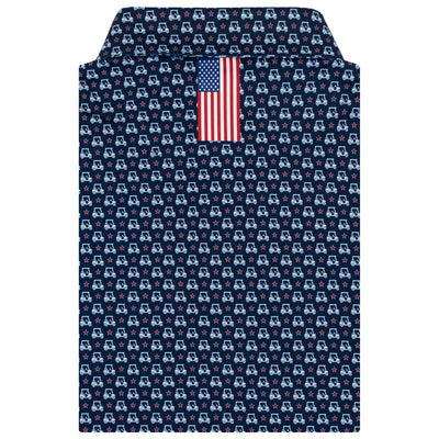 The Stars & Carts | Performance Polo | The Stars & Carts - Fleet Navy/White - USA