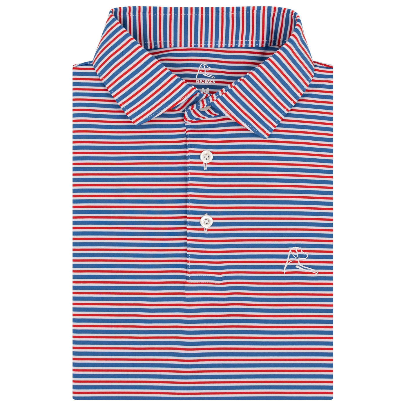 The Steward Stripe | Performance Polo | The Steward Stripe - White/Short Stop Blue/Classic Red - USA