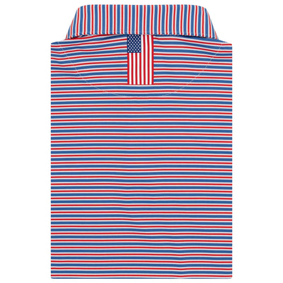 The Steward Stripe | Performance Polo | The Steward Stripe - White/Short Stop Blue/Classic Red - USA
