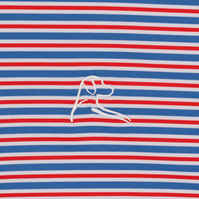 The Steward Stripe | Performance Polo | The Steward Stripe - White/Short Stop Blue/Classic Red - USA
