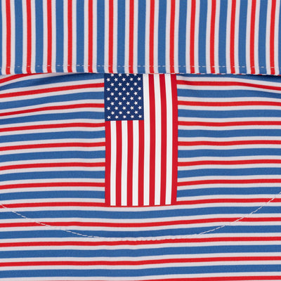 The Steward Stripe | Performance Polo | The Steward Stripe - White/Short Stop Blue/Classic Red - USA