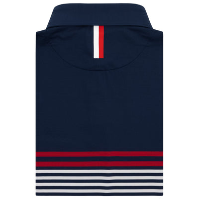 The Storm Stripe | Performance Polo | The Storm Stripe - Fleet Navy/White/Cardinal Red