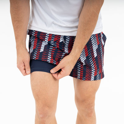 Grit Gym Short - 5" | The Strike - Fleet Navy/Cardinal Red
