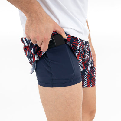 Grit Gym Short - 5" | The Strike - Fleet Navy/Cardinal Red
