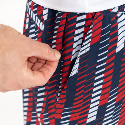 Grit Gym Short - 7" | The Strike - Fleet Navy/Cardinal Red