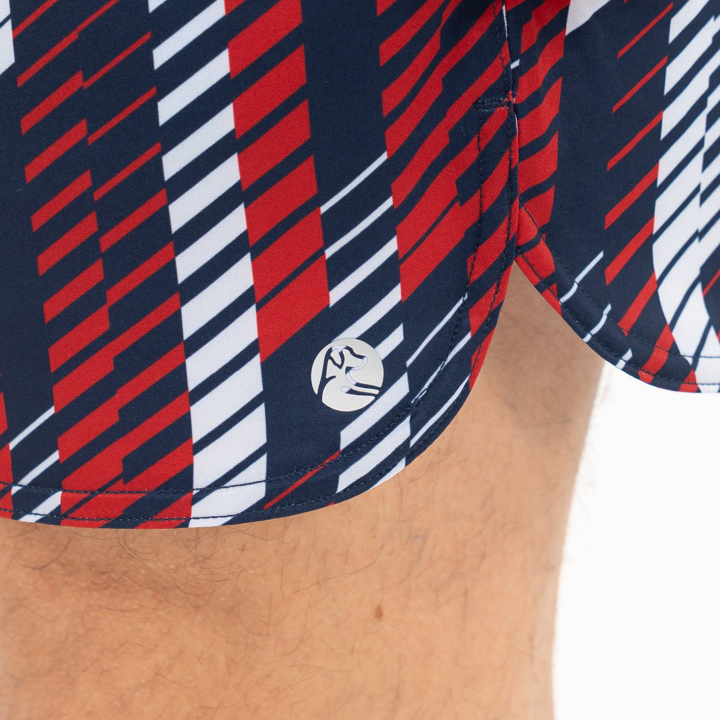 Grit Gym Short - 7" | The Strike - Fleet Navy/Cardinal Red
