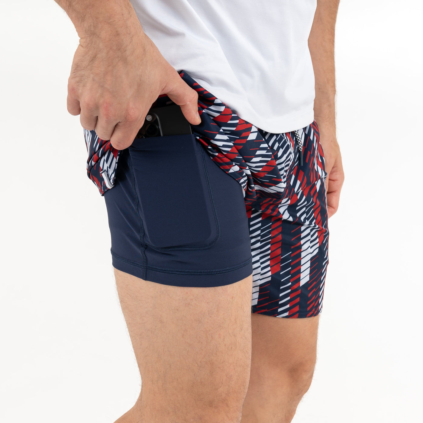 Grit Gym Short - 7" | The Strike - Fleet Navy/Cardinal Red