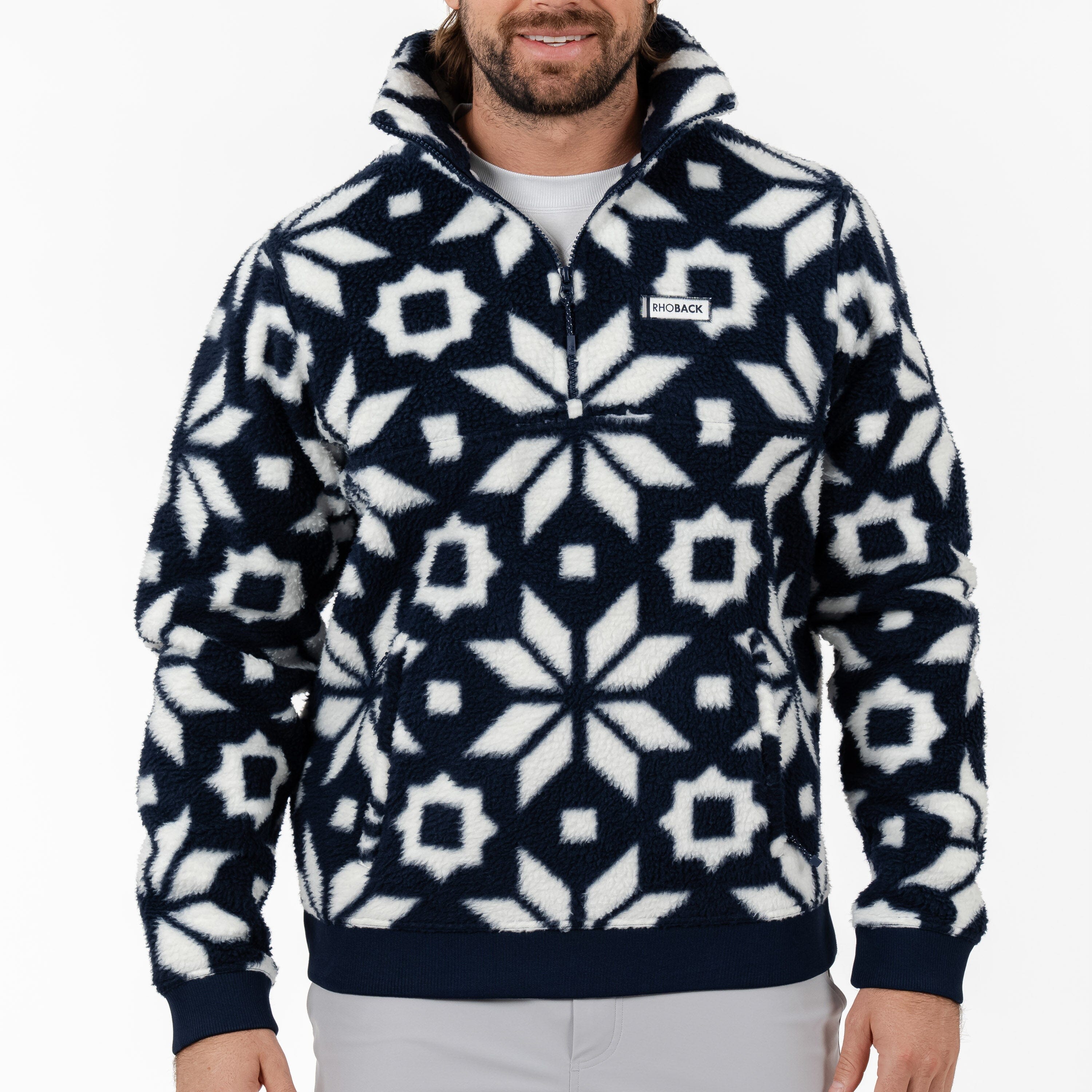 Summit Fleece Pullover - Snowfall - Fleet Navy | Rhoback – RHOBACK