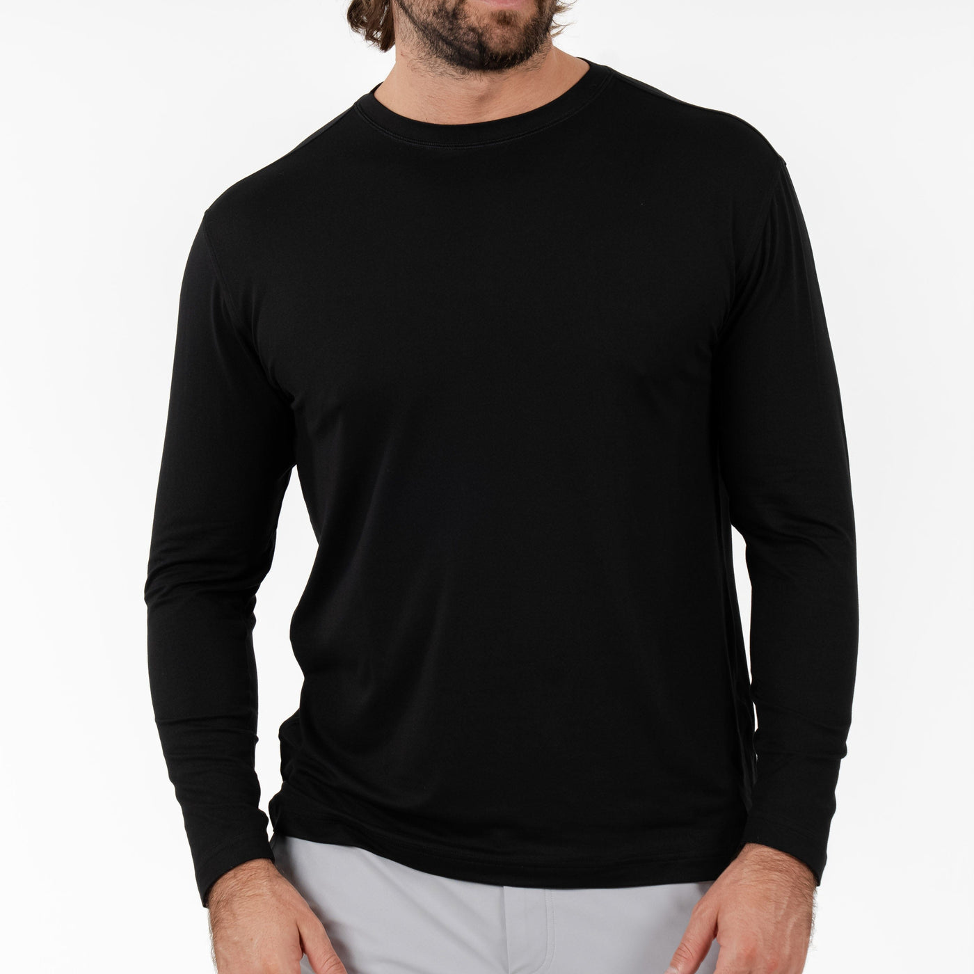 Tailwind Performance Long Sleeve Tee | Solid - Midnight Black